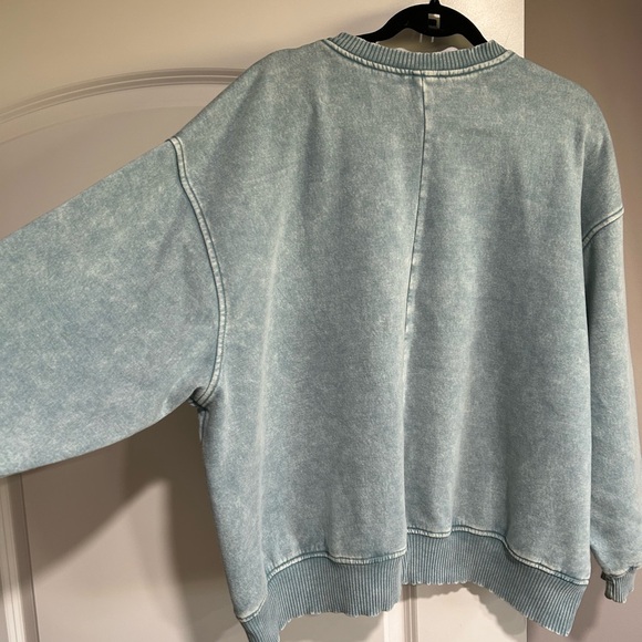 Zenana Crewneck Sweatshirt Seafoam L/XL - Picture 3 of 9